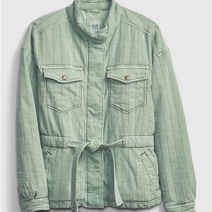 GAP Sage Quilted Belted Jacket